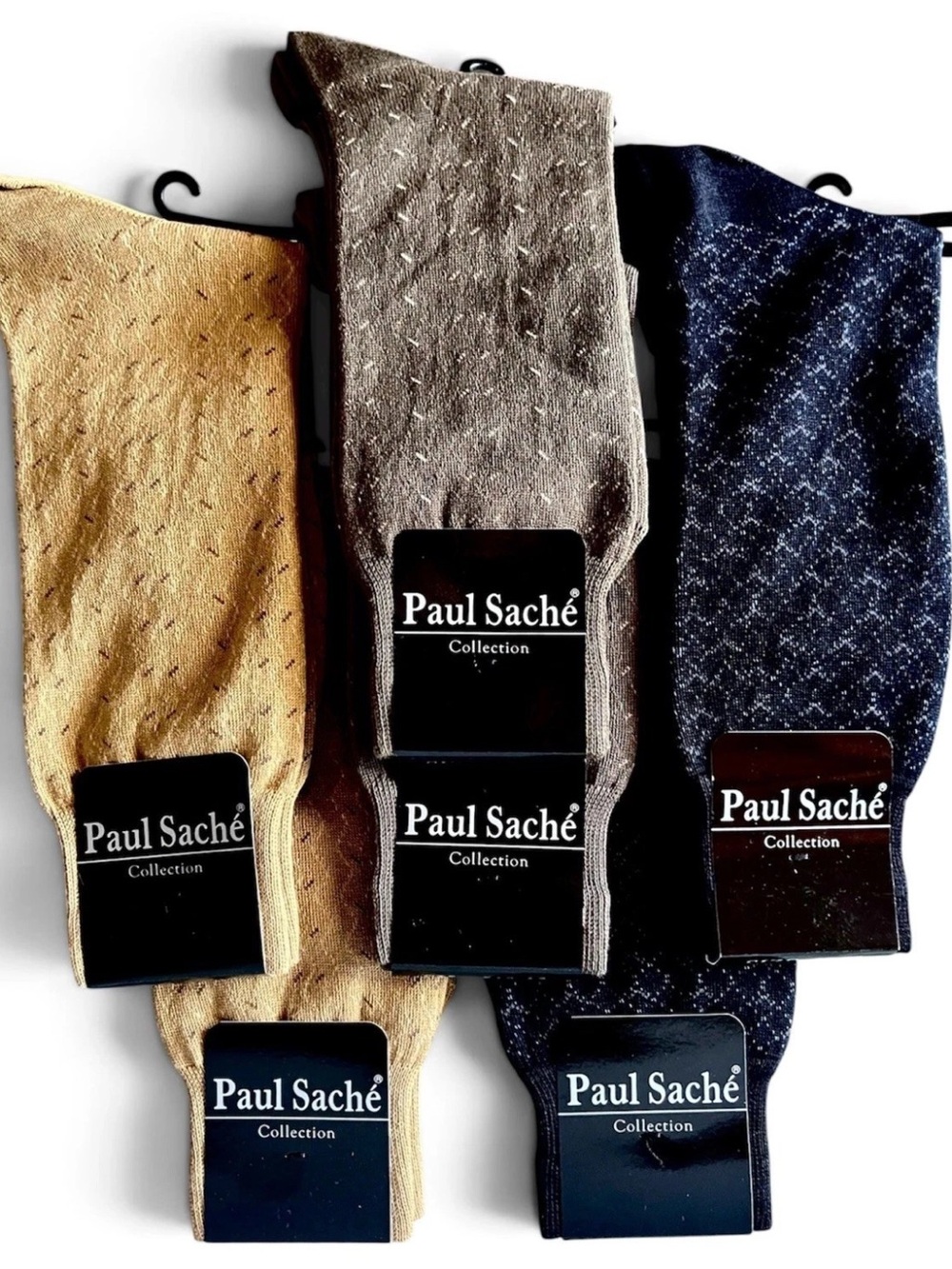 MEN'S DRESS SOCKS 6 PAIRS Size 10-13 Shoe 8-12 Navy, Mustard, and Sage Crew NWT